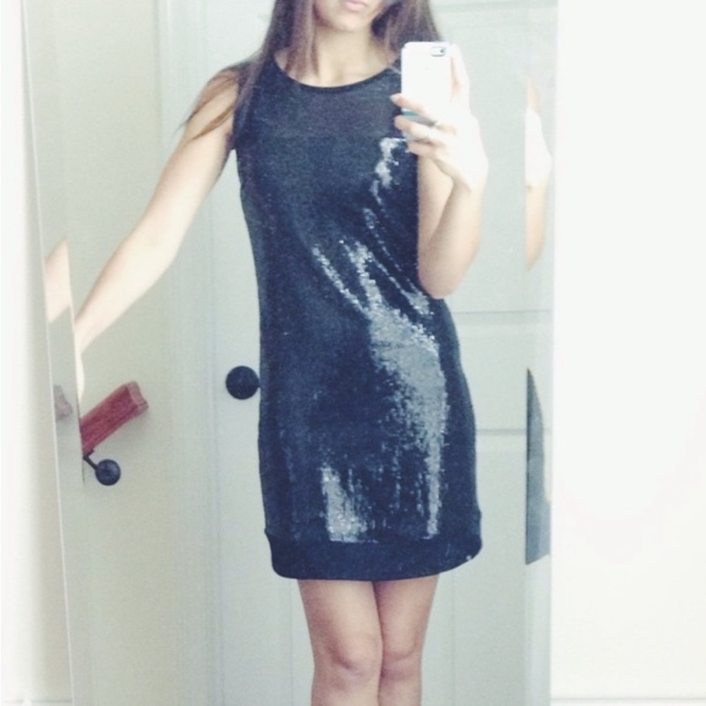 The Limited Black Sequin Mini Dress